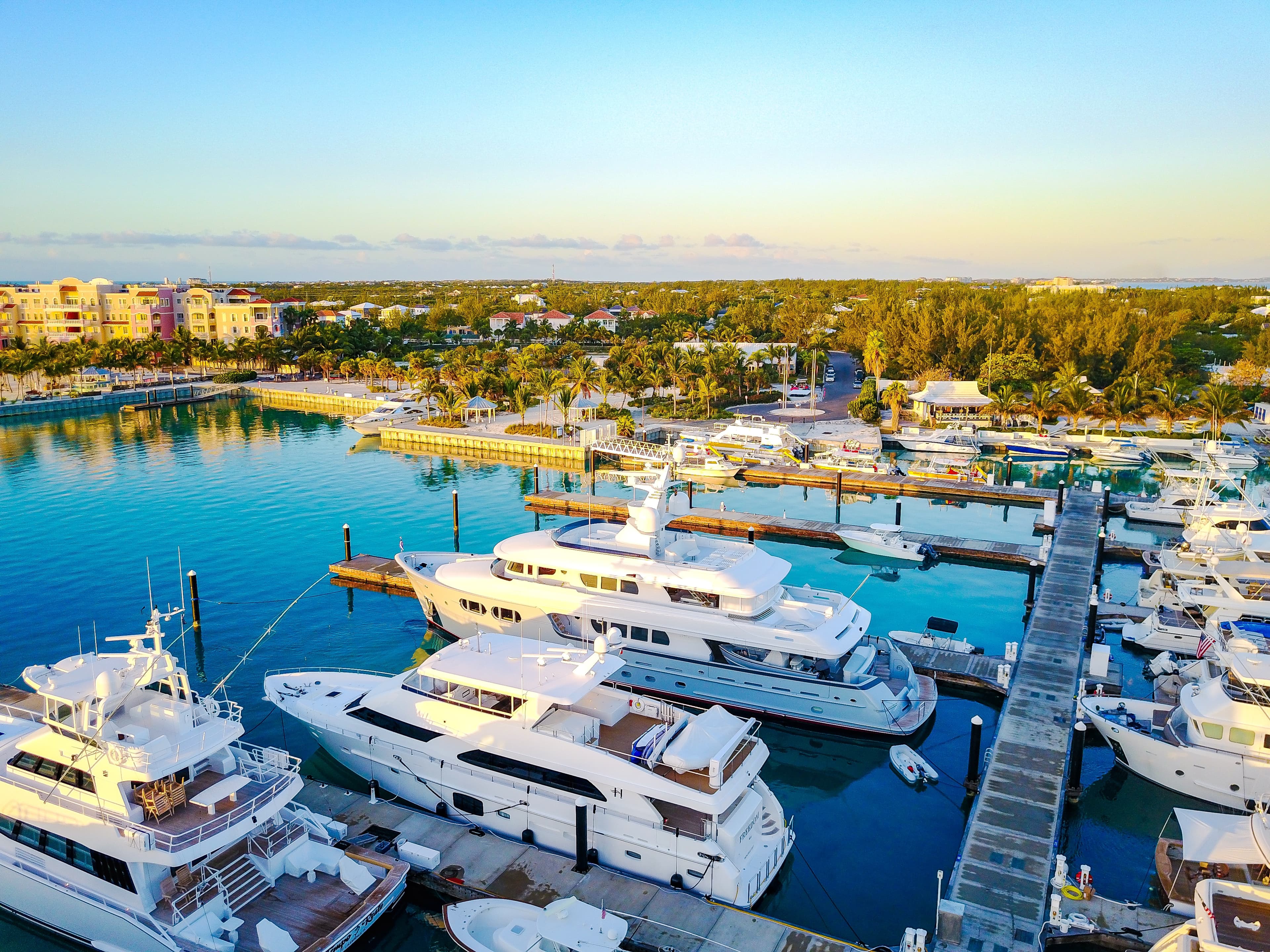 Multi-level dry stack boat storage at a coastal marina
