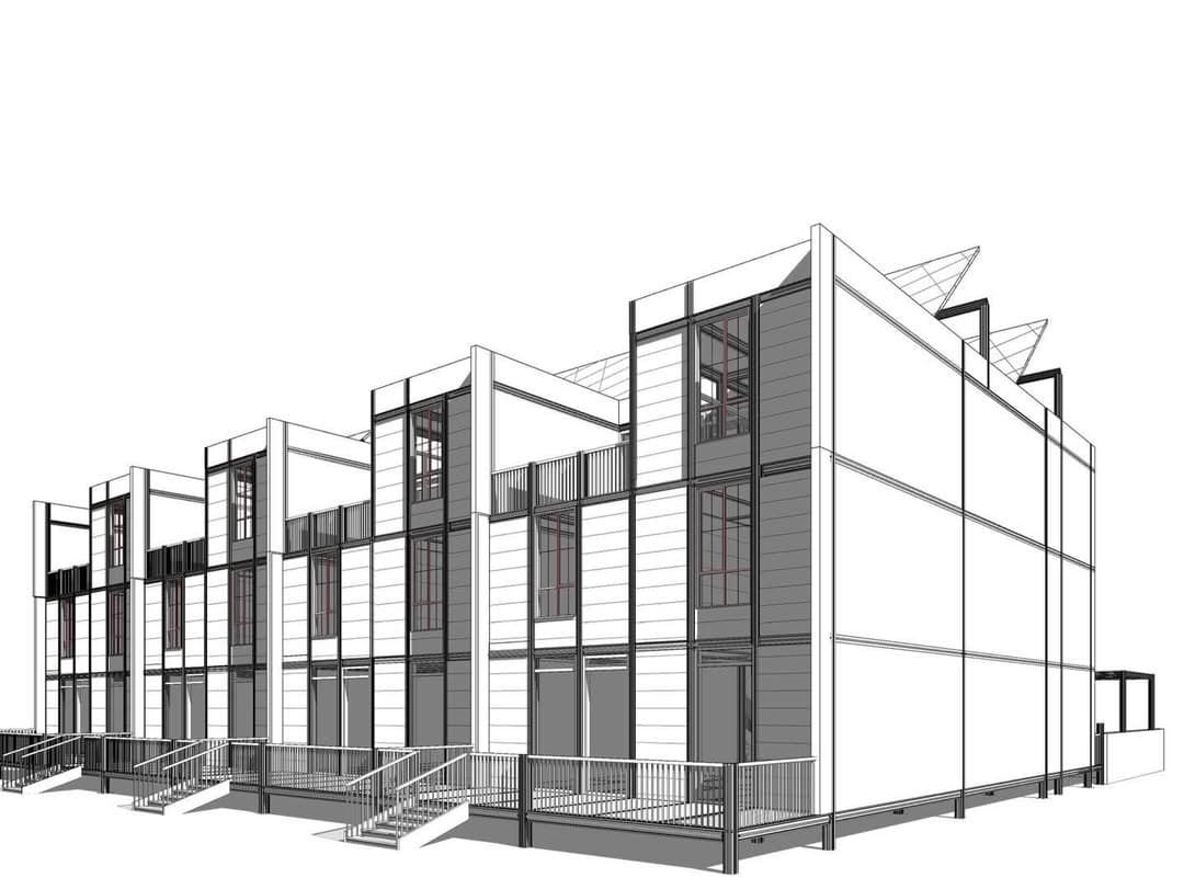 Modular townhome design with aluminum frame structure